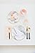 Sugar & Cloth 8.5 Inch Round Paper Plate, Marble with Gold Edge, 16 Count