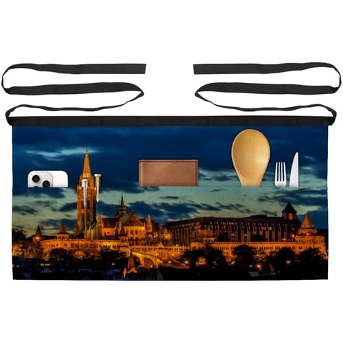 Lot de 3 tabliers courts de chef 60x30.5cm de style bistrot Paris - 2