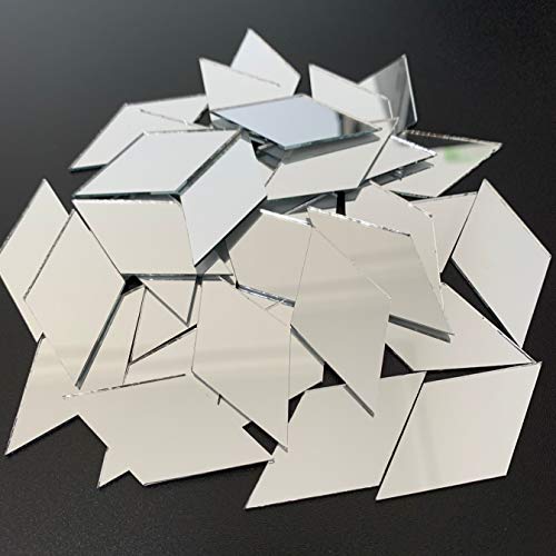 Nuo Rui 60 Pcs 2" Diamond Shape Mirror Mosaic Tile For Craft Art Projects #TOP2