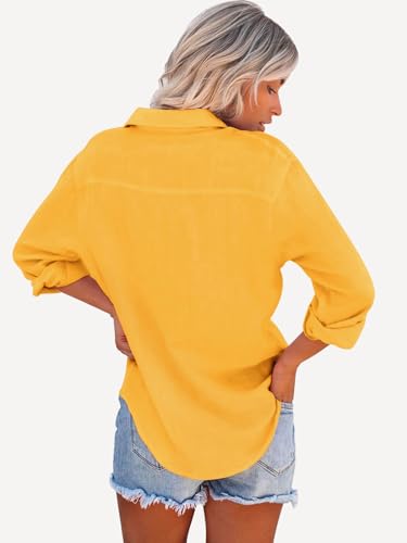 Paintcolors Womens Button Down Shirts Long Sleeve Dressy Casual Blouses Button Up Collared Shirts Tops for Women2