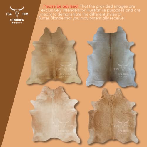 Tomtom Cowhides Butter Blonde Cowhide Rug 6X6 #TOP2