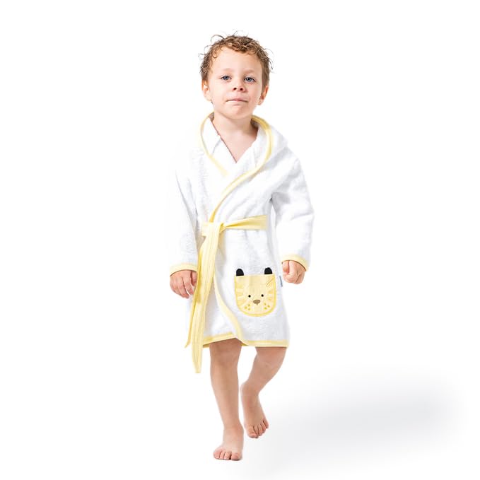 Albornoz para bebé con diseño de jirafa, 100% algodón, suave, absorbente y agradable al tacto, para recién nacidos y niños pequeños