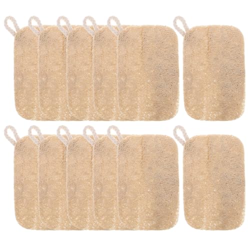 Tofficu Esponjas Naturales de Lufa para Lavar Platos 10 Unidades, Estropajo Biodegradable para Cocina, Esponja Vegetal Reutilizable Suave y Resistente para Limpieza de Utensilios