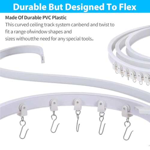 Image of HASTHIP Ceiling Curtain Track Rail with Installation Kit for Divider Use