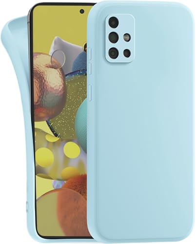 MyGadget Case for Samsung Galaxy A71 4G - Cover Ultra Thin TPU - Soft Touch Rubber & Anti-Scratch Shell - Flexible Silicone - Matte Light blue