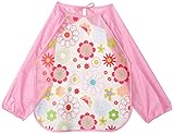 Floral Baby Bib with Sleeves - Pink