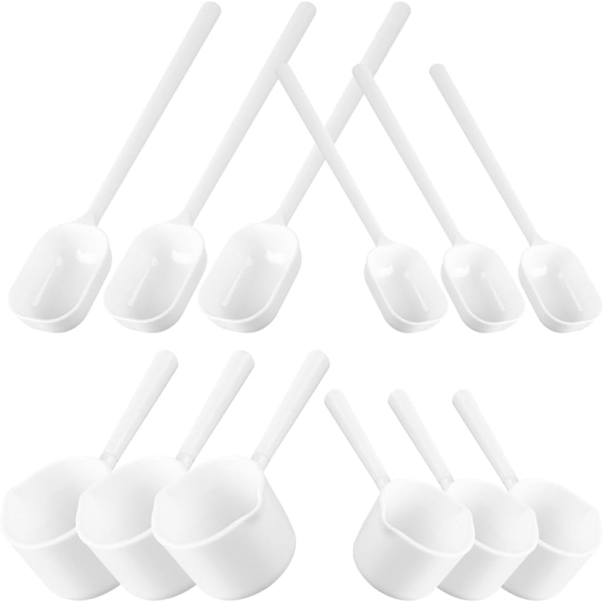 Measuring Scoop Set 20 Pieces Long and Short Handle Powder Spoons for Kitchen Baking Coffee Milk Powder Measuring Tools