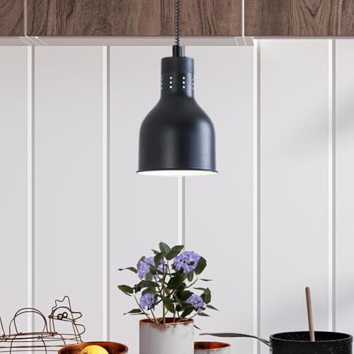 Lampe chauffante buffet Qianly E27 noire pour maintien au chaud