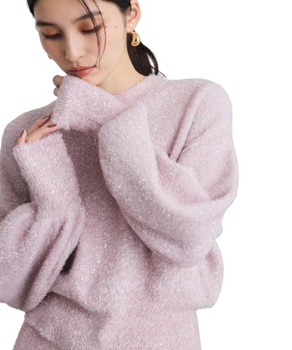 [ビス] ニットプルオーバー 【セットアップ対応】 ラメシャギーニットプルオーバー【静電気防止】 レディース BVM44250 ピンク系サブ (65) - ViS(ビス) - 商品画像