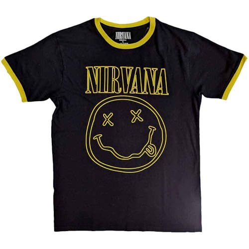 Nirvana t-shirt ringer noir idéal pour adopter un look urbain et décontracté