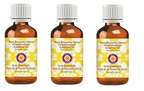 Deve Herbes Pure Boswellia Sacra (Frankincense) Essential Oil (Boswellia Sacra) Steam Distilled 100ml X 3 (10 oz)