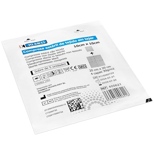 Gasas Estériles TNT 10x10 cm | Sobres de 5 Unidades | Máxima Suavidad y Protección para Heridas (1 Sobre = 5 Uds)