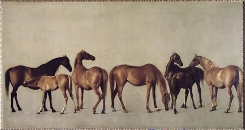 Affiches D'illustration George Stubbs Juments et poulains œuvre d'art murale salon