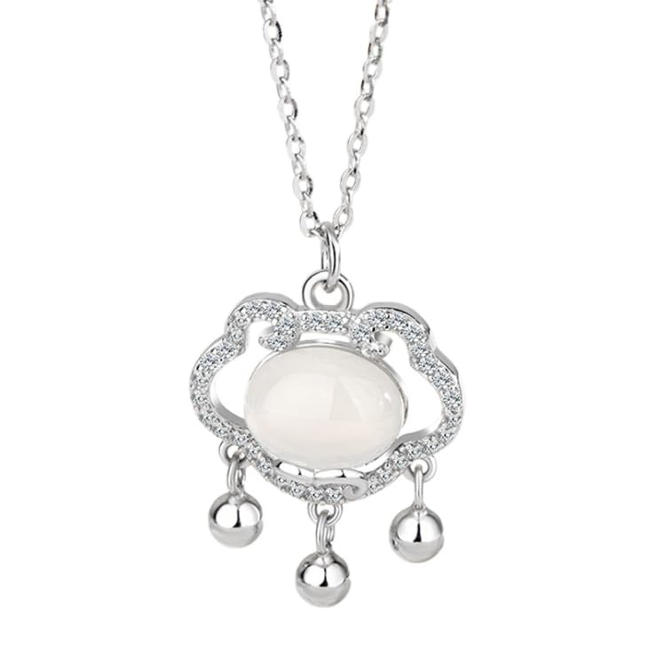Pendentif en jade blanche et collier S925, le cadeau idéal pour femme et jeune fille