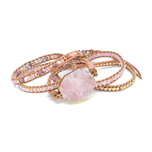 Image of Boho Wrap Bracelet for Women, Handmade Natural Imperial Jasper Multi-Layer Stone Beaded Bracelet, Bohemian Healing Crystal Stone Jewelry Gifts