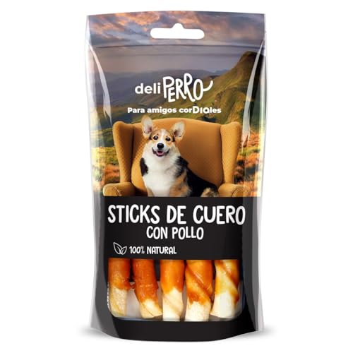 DIA DELIPERRO Snack para Perros Sticks de Cuero con Pollo Bolsa 80 gr