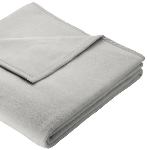 Biederlack Woondeken, 86% polyacryl (Dralon), ingezet veloursband, 150 x 200 cm, zilver, thermosoft, 575609 - Image 5