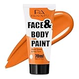 PASNOWFU Orange Face Paint 70ml - Non-Toxic Washable Body Paint for Pumpkin, Tiger Makeup - Water-Based Highly Pigmented Face Body Paint for Halloween SFX Cosplay Makeup ,Costume Events,Party & Stage