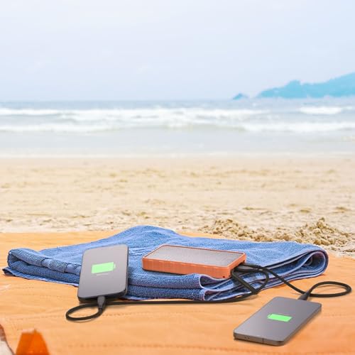 Cellularline - Power bank SOLAR - Caricabatterie Portatile con pannello solare ETFE 1.5W - Capacità 10000mAh - Resistente ad acqua e polvere USB-C Power Delivery 20W - Arancione - 7