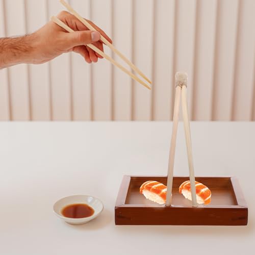 Plato cuadrado pequeño de madera para sushi miniatura 5
