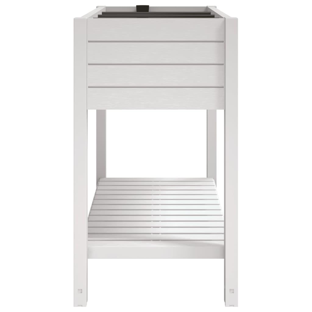 Lit surélevé de Jardin Blanc en polypropylène, Jardiniere 110x45x79 cm avec Reserve Eau, Drainage, bac Plante pour Balcon terrasse Jardin, pour Herbe aromatique semis Culture