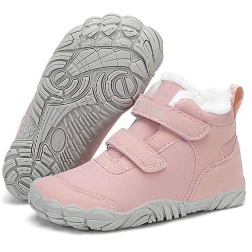 Mishansha Barfußschuhe Jungen Winterschuhe Warm Plüschfutter...