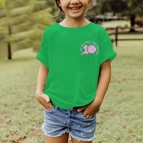 Image of Pairxily in My Double Digits Era Shirt for Girls 10th Cute 10 Year Old Girl Happy Birthday Shirts Gifts Short Sleeve Tops