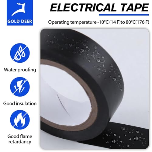 Image of 10 Rolls Electrical Tape,Black & White,3 /4 in x 66ft Electrical Tape Waterproof,PVC Electrical Insulating Tape for All Weather Wire Tape Electrical with Electrician Scissors,General Purpose