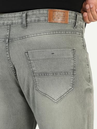 Image of Urbano Plus Men Mid Rise Regular Fit Washed Jeans Stretchable