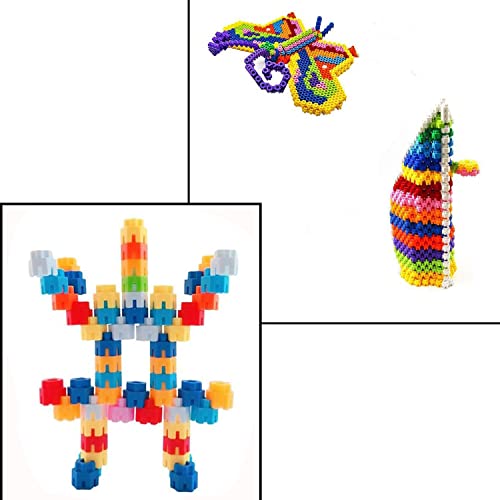 Image of Gambit Bulid Structures Interlocking Play Mat Building Hexa Blocks Set (240 Pieces) Smart Activity Fun and Learning Train Blocks for Kids - Multi-Color