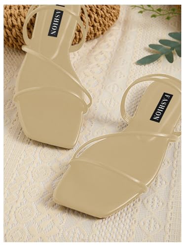 Image of GORGLITTER Women's Strappy Sandals Criss Cross Strap Flat Sandals Open Toe Slides Shoes