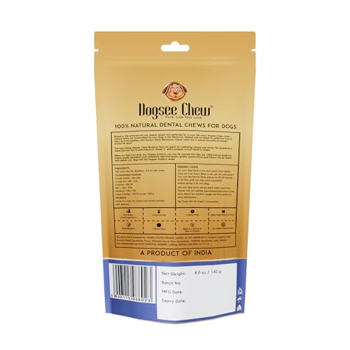 Image of Dogsee Flavored Himalayan Yak Cheese Dental Chews for Dogs 140g (Medium - 2 Chews) | for Healthy Skin & Coat | No Grain, No Gluten | Odorless Dog Treats (Medium, Blueberry)