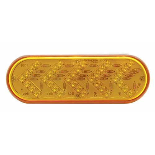 United Pacific 38143 35 Amber Led Sequential Oval Turn Signal Light - Amber Lens #TOP5