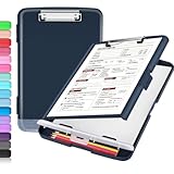Sooez Clipboard with Storage, Clip Board 8.5 x 11 with Pen Holder, Plastic Organization Case Box for Letter...