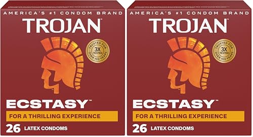 Trojan Ultra Ribbed Ecstasy Condoms, 26 count (2-pack)