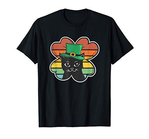 Retro Shamrock St. Patrick's Day Lucky Irish gatto Maglietta