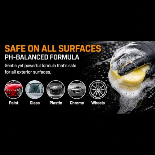 Image of CAR SAAZ Cera X Ceramic Car & Bike Wash Shampoo 1 Litre with Microfiber Cloth 380 GSM | Car Shampoo for CERAMIC Coated Vehicles | pH Neutral, Super Suds, Highly Effective (1000 ml)