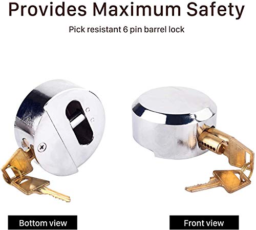 Image of GOTOTOP Van Door Lock 73Mm Round Padlock Hasp Set Van Padlock Heavy Duty 1 /2 X Van Garage Shed Door Security Padlock Hasp Set Lock Steel