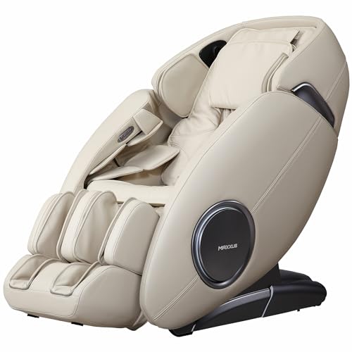 Maxxus Massagesessel MX 12.0z - Elektrisch, Modern, für Ganzkörpermassage, mit Wärmefunktion, Liegefunktion, Zero Gravity, 2D, bis 150 kg, Schwarz/Beige - Massagestuhl, Relaxsessel mit Massagefunktion