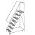 Tri-Arc WLAR107245 7-Step All-Welded Aluminum Rolling Industrial & Warehouse Ladder with Handrail, Grip Strut Tread, 24-Inch Wide Steps