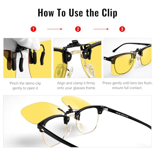 Image of MERRY'S Polarized Clip on Sunglasses Flip Up Metal Clip Attachments for Prescription Glasses