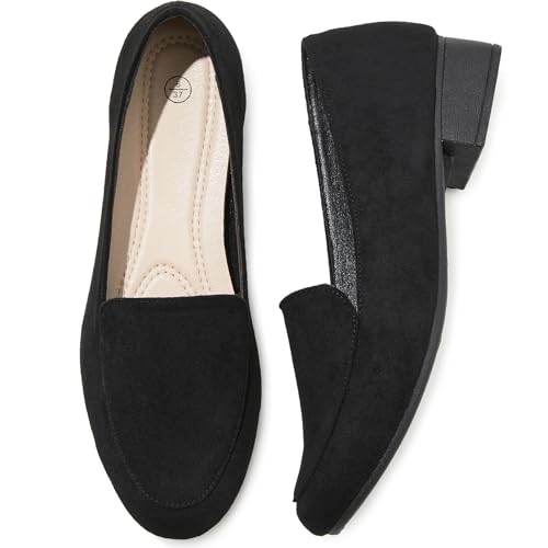 Women's Loafers Slip on Low Heel Shoes,Closed Toe Pumps Dress Shoes,Casual Loafer Work Flats Wedding Shoe