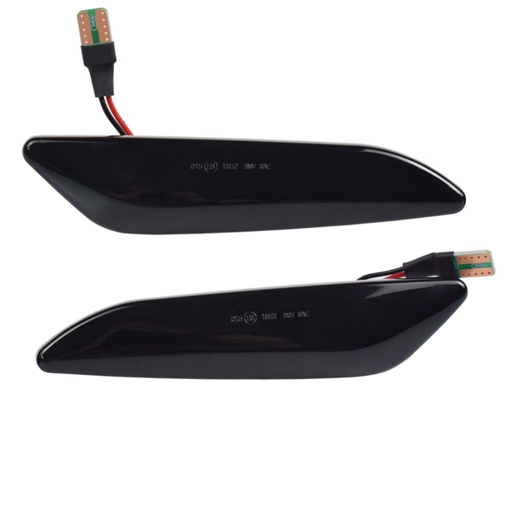 2Pcs Dinamico Lampeggiante Indicatore Laterale Freccia Indicatori di direzione Lampade for Alfa Romeo 156 147/Fiat Tipo/Lancia Delta 3 Ypsilon(Dynamic Smoked Black)