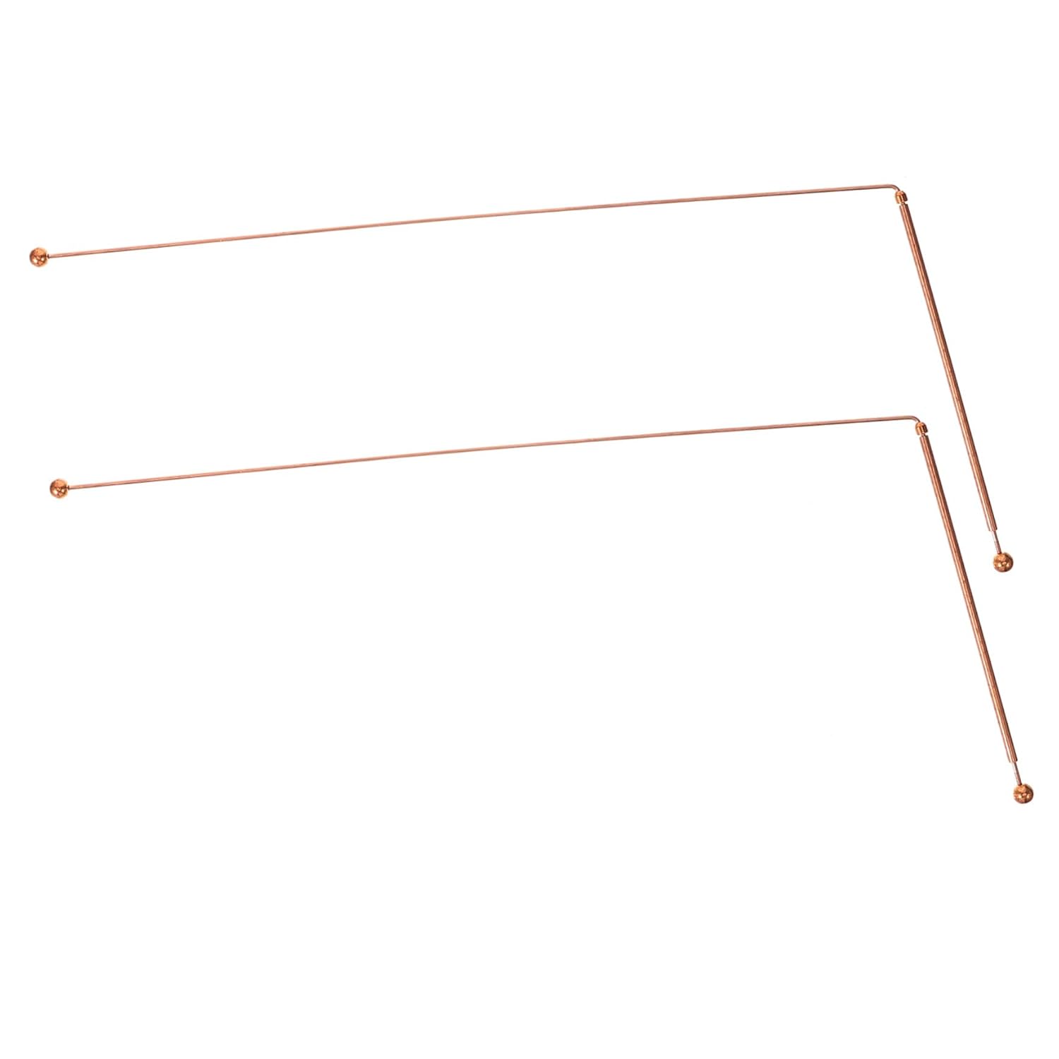 WOONEKY 99.9% Pure Copper Dowsing Rods 2-Pack Portable Treasure Divining Tools for Water Ghost Hunting and Buried Object Detection