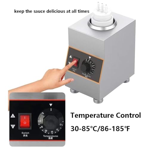 Calentador eléctrico de salsa de queso caliente, dispensador de queso, dispensador de queso, ajustable, con botella exprimible (2 rejillas)