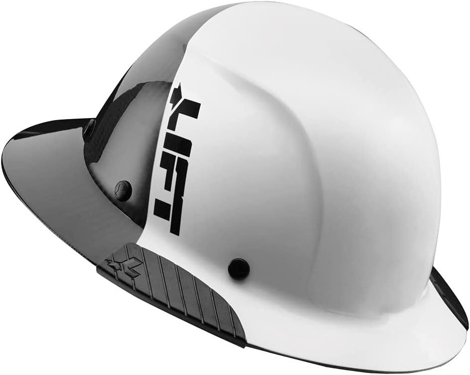 LIFT Safety - HDF50C-19WC Lift Safety DAX Fifty 50 Carbon Fiber Full Brim Hardhat (White): Tools & Home Improvement