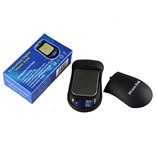 SUPERTOOL Mini balanza digital de ratón, báscula de bolsillo de equilibrio de 0.01 g-500 g, mini báscula de bolsillo portátil para pesar joyas de hierbas doradas