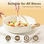 SENSARTE Ceramic Cookware Sets, Pots and Pans Set Non stick, 14-Piece Induction Cookware, Non toxic Healthy Non Stick Kitchen Cooking Set, with Frying Pans Set, PFAS PTFE PFOA PFOS Free - Image 4