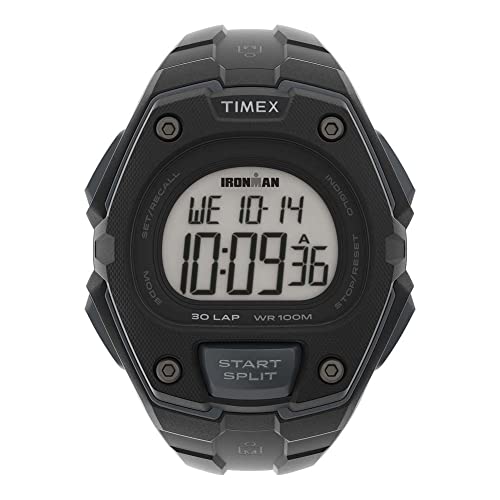 Timex アイアンマン メンズ クラシックデジタルウォッチ, ブラック///ホワイト, TW5M46100-AMZUK