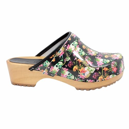 Image of Bjork Maja Wood Open Back Leather Clogs